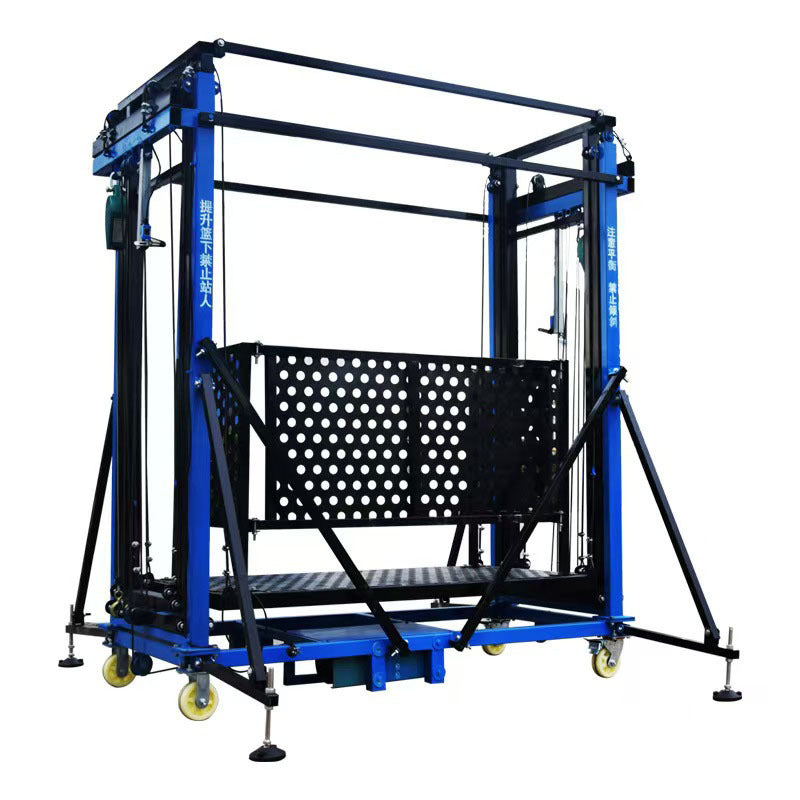Folding Electric Lift Scaffold - Compact Elevated Platform for Decoration & Automatic Hoisting Cargo Elevator.