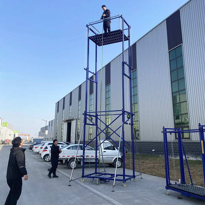 Folding Electric Lift Scaffold - Compact Elevated Platform for Decoration & Automatic Hoisting Cargo Elevator.