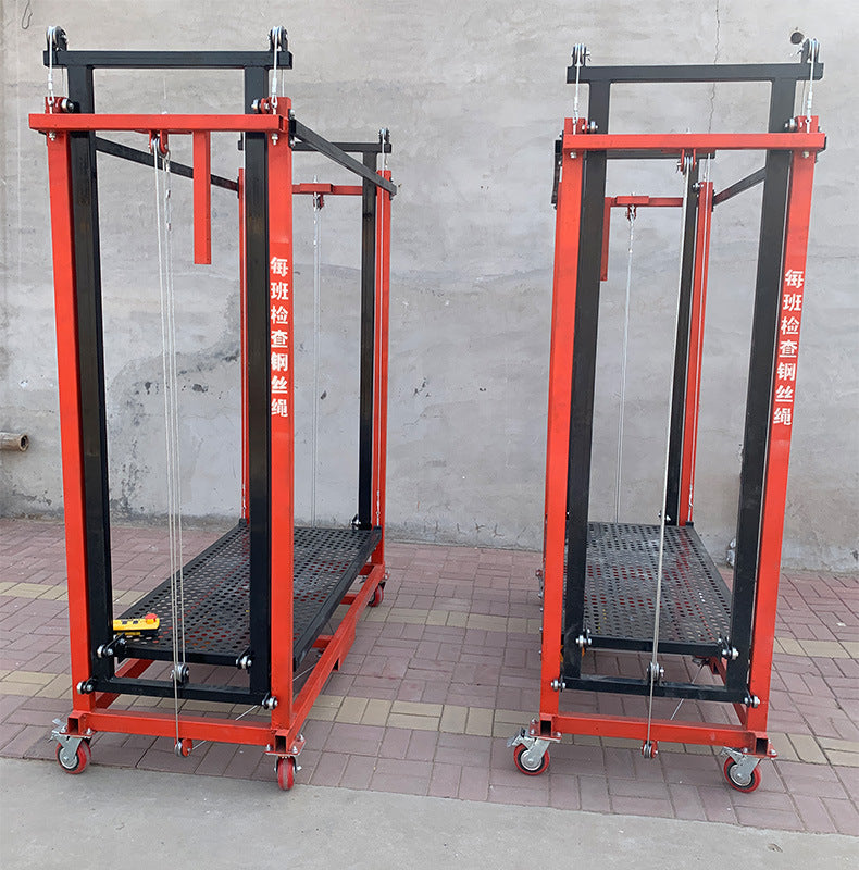 Folding Electric Lift Scaffold - Compact Elevated Platform for Decoration & Automatic Hoisting Cargo Elevator.