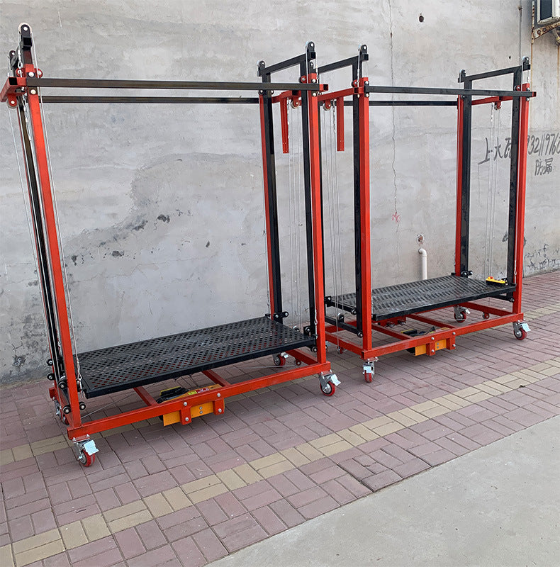 Folding Electric Lift Scaffold - Compact Elevated Platform for Decoration & Automatic Hoisting Cargo Elevator.